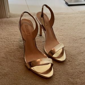 Shutz gold heels